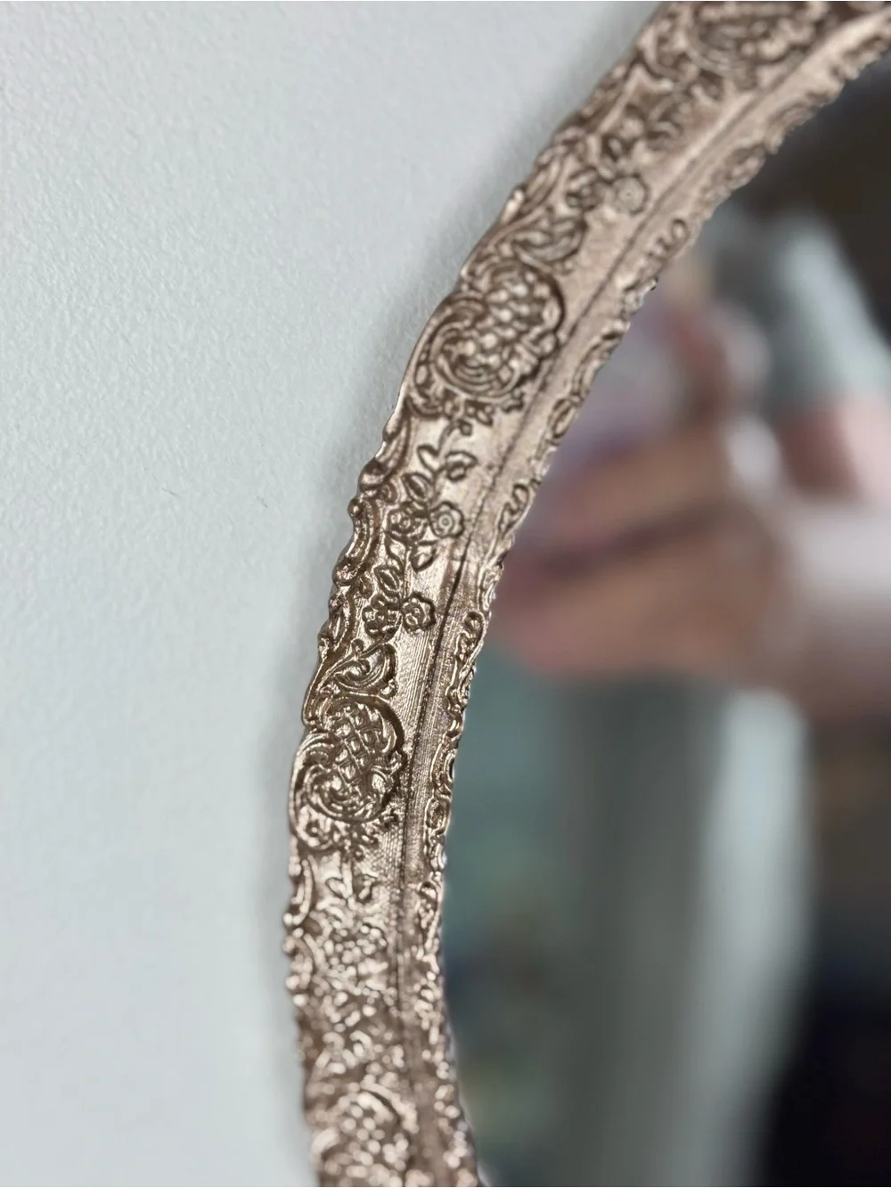 Vintage Ornate-French Styled Gold Finish Wall Mirror-Decorative Bow & Garland